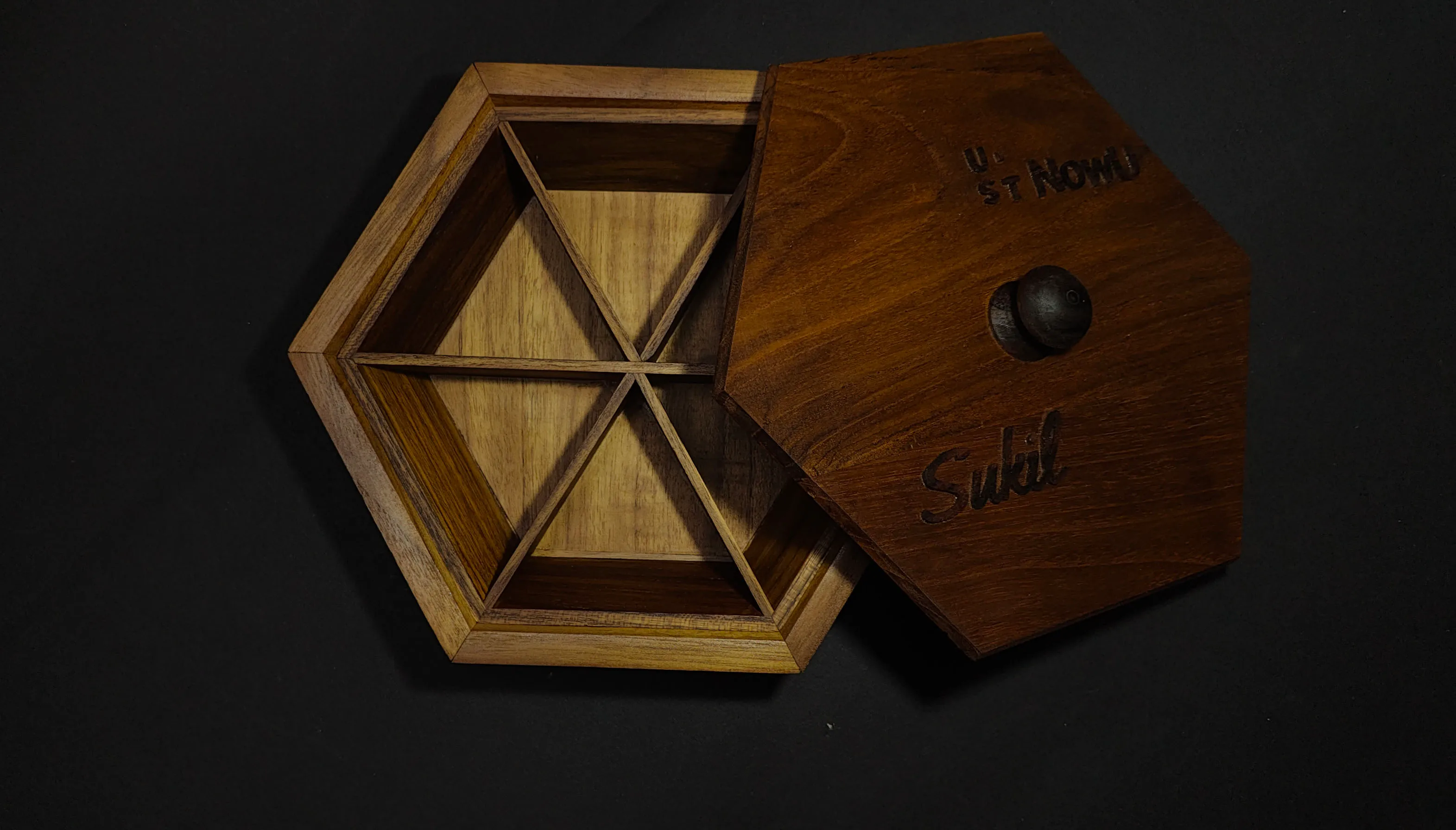 Splayed Hexagon Spice Box